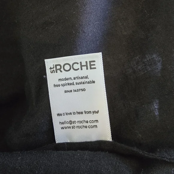 St Roche MORTIMER TOP Black Embroidered Hand Loom Cotton New - Picture 8 of 13